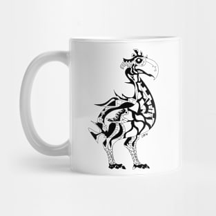 gastornis dinosaur winged fossil bird art in ecopop totonac patterns Mug